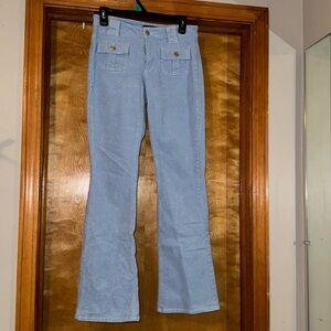 Used corduroy light blue mid rise flare jeans forever 21 size S